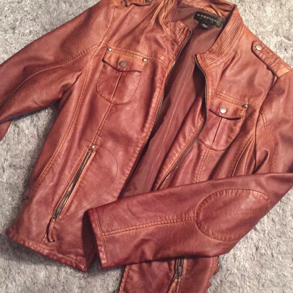 Vegan leather moto jacket